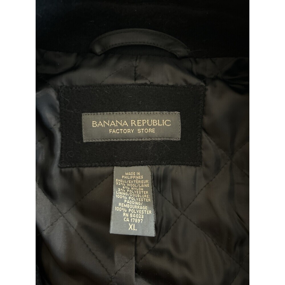 Banana Republic Men's Size XL Black Wool Button Down Coat, Double Breasted - Picture 12 of 14